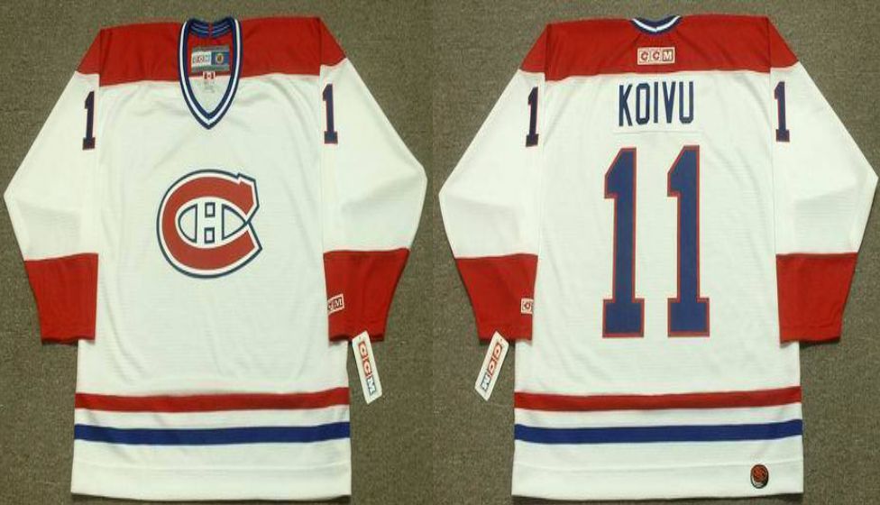 2019 Men Montreal Canadiens 11 Koivu White style #2 CCM NHL jerseys->montreal canadiens->NHL Jersey